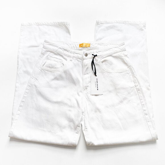Icon Denim Bea Wide Leg Jeans White Size 27 NEW NWT - Picture 4 of 11
